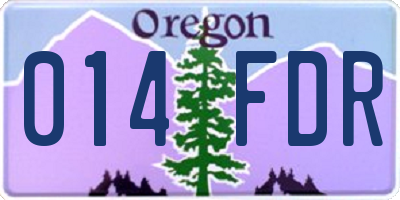 OR license plate 014FDR