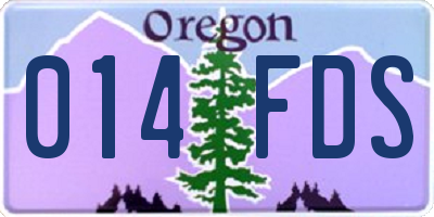 OR license plate 014FDS