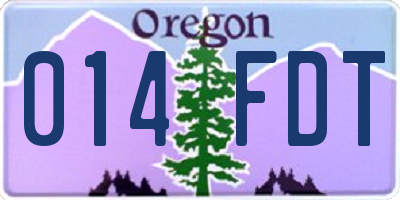 OR license plate 014FDT