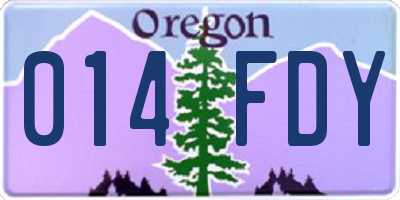 OR license plate 014FDY