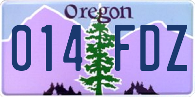 OR license plate 014FDZ