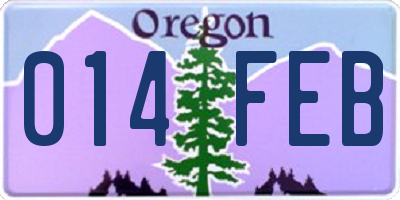 OR license plate 014FEB