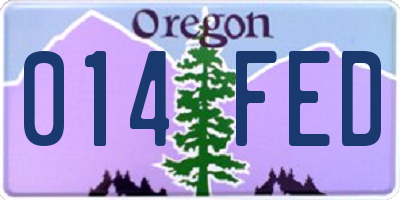 OR license plate 014FED