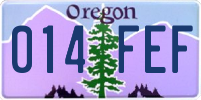 OR license plate 014FEF