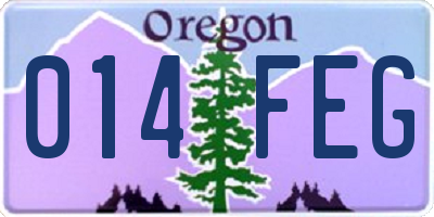 OR license plate 014FEG