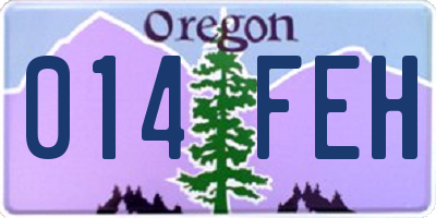 OR license plate 014FEH