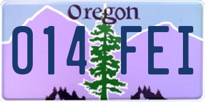 OR license plate 014FEI