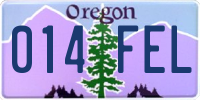 OR license plate 014FEL