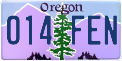 OR license plate 014FEN