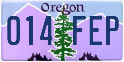 OR license plate 014FEP