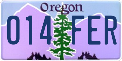 OR license plate 014FER