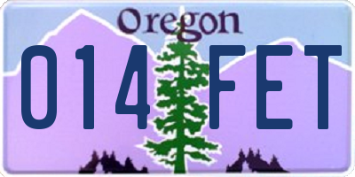 OR license plate 014FET