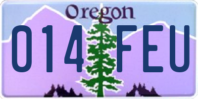 OR license plate 014FEU