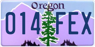 OR license plate 014FEX