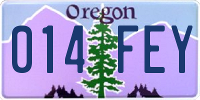 OR license plate 014FEY