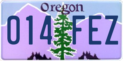 OR license plate 014FEZ