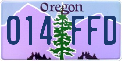 OR license plate 014FFD