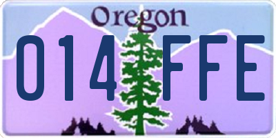 OR license plate 014FFE