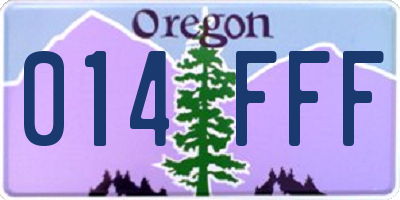 OR license plate 014FFF