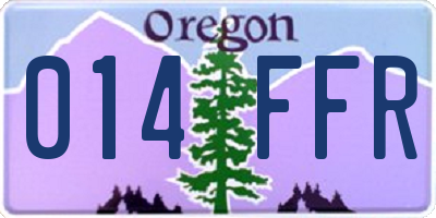OR license plate 014FFR