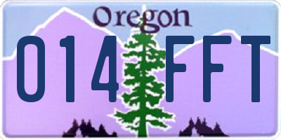 OR license plate 014FFT