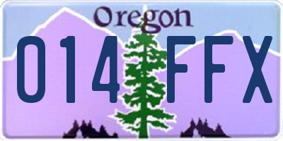 OR license plate 014FFX