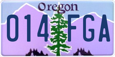 OR license plate 014FGA