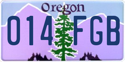 OR license plate 014FGB