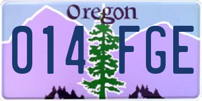 OR license plate 014FGE