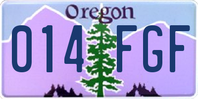 OR license plate 014FGF