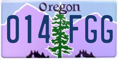 OR license plate 014FGG