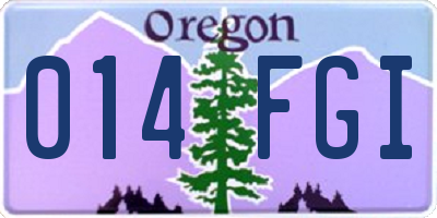 OR license plate 014FGI