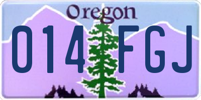 OR license plate 014FGJ