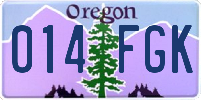 OR license plate 014FGK