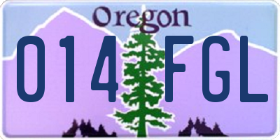 OR license plate 014FGL
