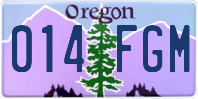 OR license plate 014FGM