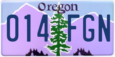 OR license plate 014FGN