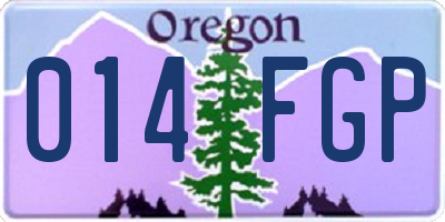 OR license plate 014FGP