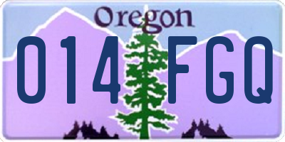 OR license plate 014FGQ