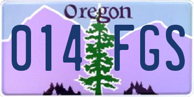 OR license plate 014FGS