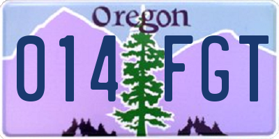 OR license plate 014FGT