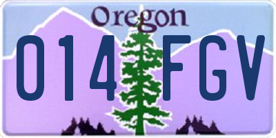 OR license plate 014FGV