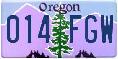 OR license plate 014FGW