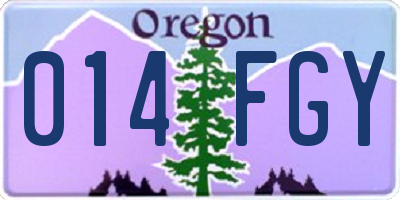 OR license plate 014FGY
