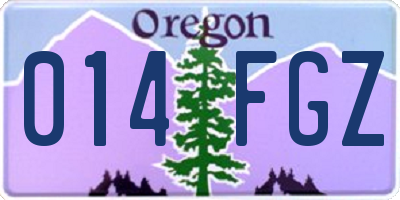 OR license plate 014FGZ