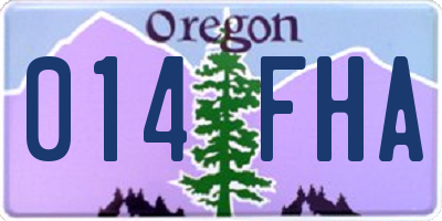 OR license plate 014FHA