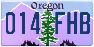 OR license plate 014FHB