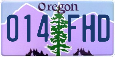 OR license plate 014FHD