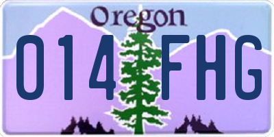 OR license plate 014FHG