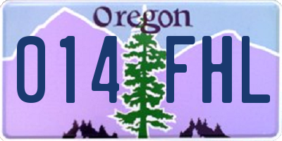 OR license plate 014FHL